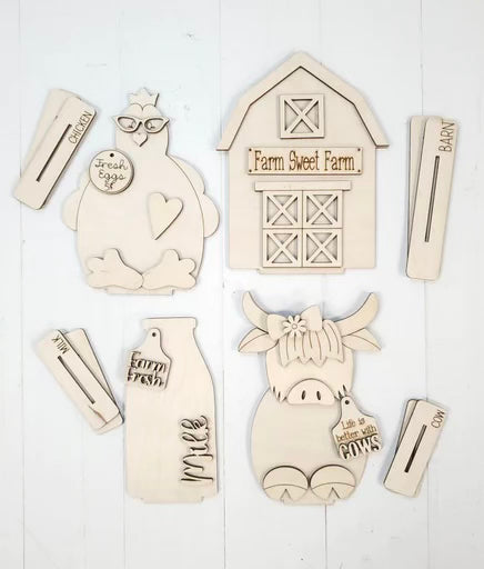 STANDING FARM SHELF SITTER - WOOD BLANK KIT
