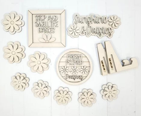 FRESH PICKED DAISIES LASER TIERED TRAY - WOOD BLANK KIT