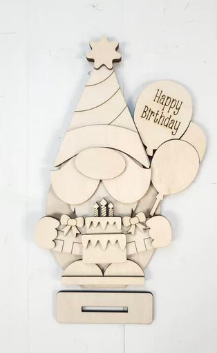 BIRTHDAY GNOME - WOOD BLANK KIT