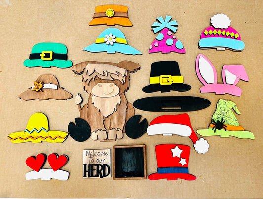 Finished Highland Cow Interchangeable Set